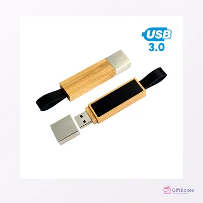 Bamboo LED Logo USB, 64GB — branded corporate gift Dubai