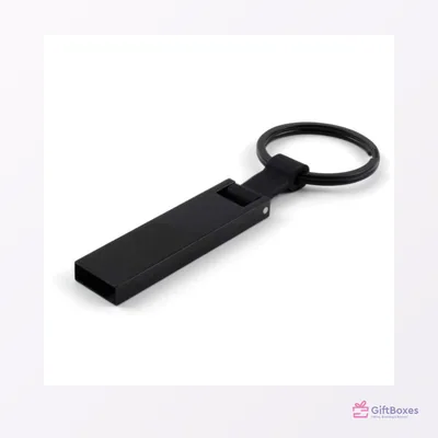 Black Metal USB with Key Holder — branded corporate gift Dubai