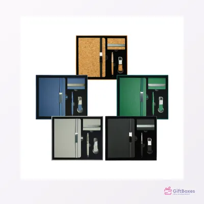 Office Set — Notebook, Pen, Card Holder, Keychain — branded corporate gift Dubai