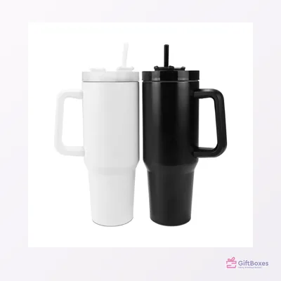 Steel Tumbler with Handle & Straw, 1.2L — branded corporate gift Dubai