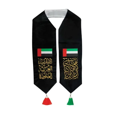 UAE Flag Velvet Scarf, Embroidered — branded corporate gift Dubai