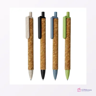 Wheat Straw & Cork Eco Pen — branded corporate gift Dubai