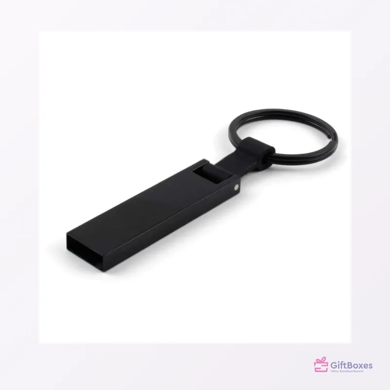 Black Metal USB with Key Holder — branded corporate gift Dubai