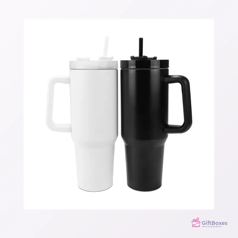 Steel Tumbler with Handle & Straw, 1.2L — branded corporate gift Dubai