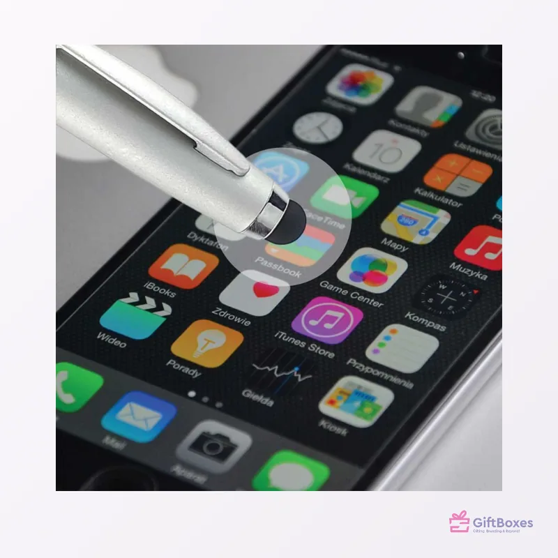 Stylus Metal Pen, Rubberised — branded corporate gift Dubai