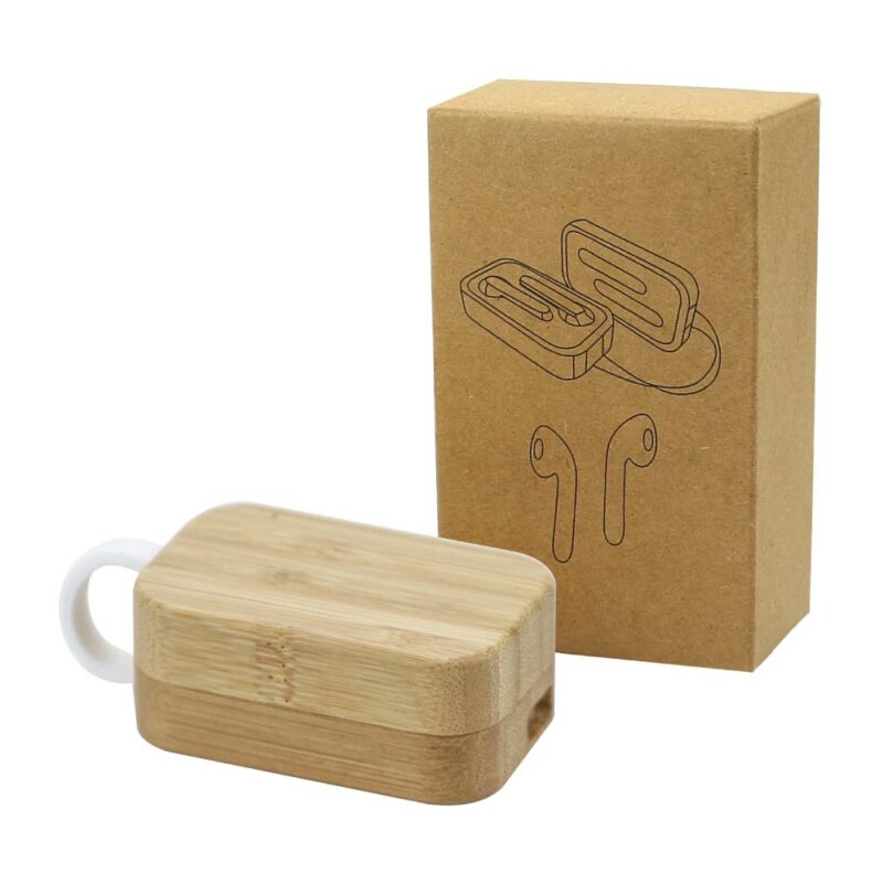 High Quality Bluetooth Earbuds with Bamboo Case