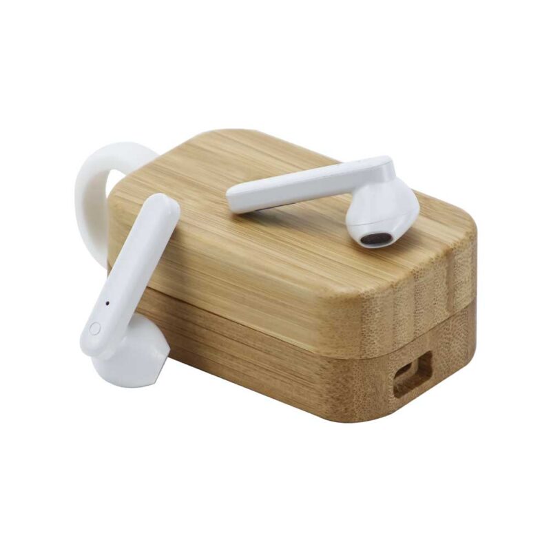 High Quality Bluetooth Earbuds with Bamboo Case