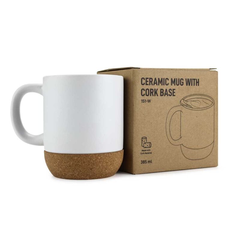 Coffee Mugs with Lids & Cork Bases