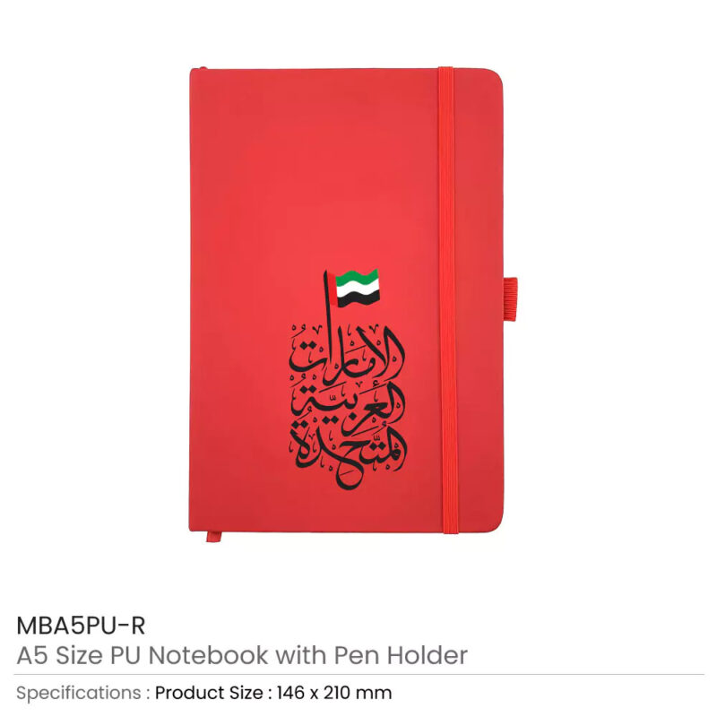 UAE Day PU Notebooks with Pen Holder